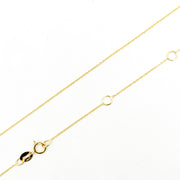 020R01LGJ08018K. 18K Solid Gold Cable 16 Inch Chain with Extender
